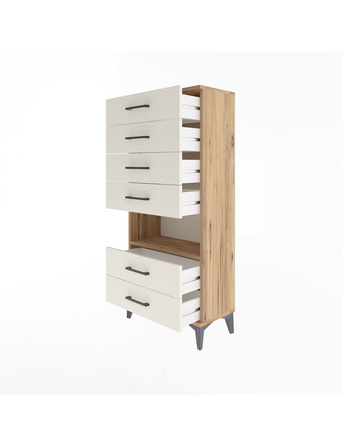 Arges Dolap Tek Raflı 6 Çekmeceli 60x30x134 - S17M065V7A