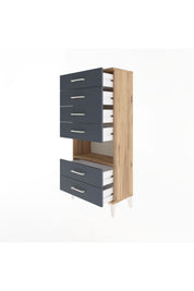 Arges Dolap Tek Raflı 6 Çekmeceli 60x30x134 - S17M065V8A