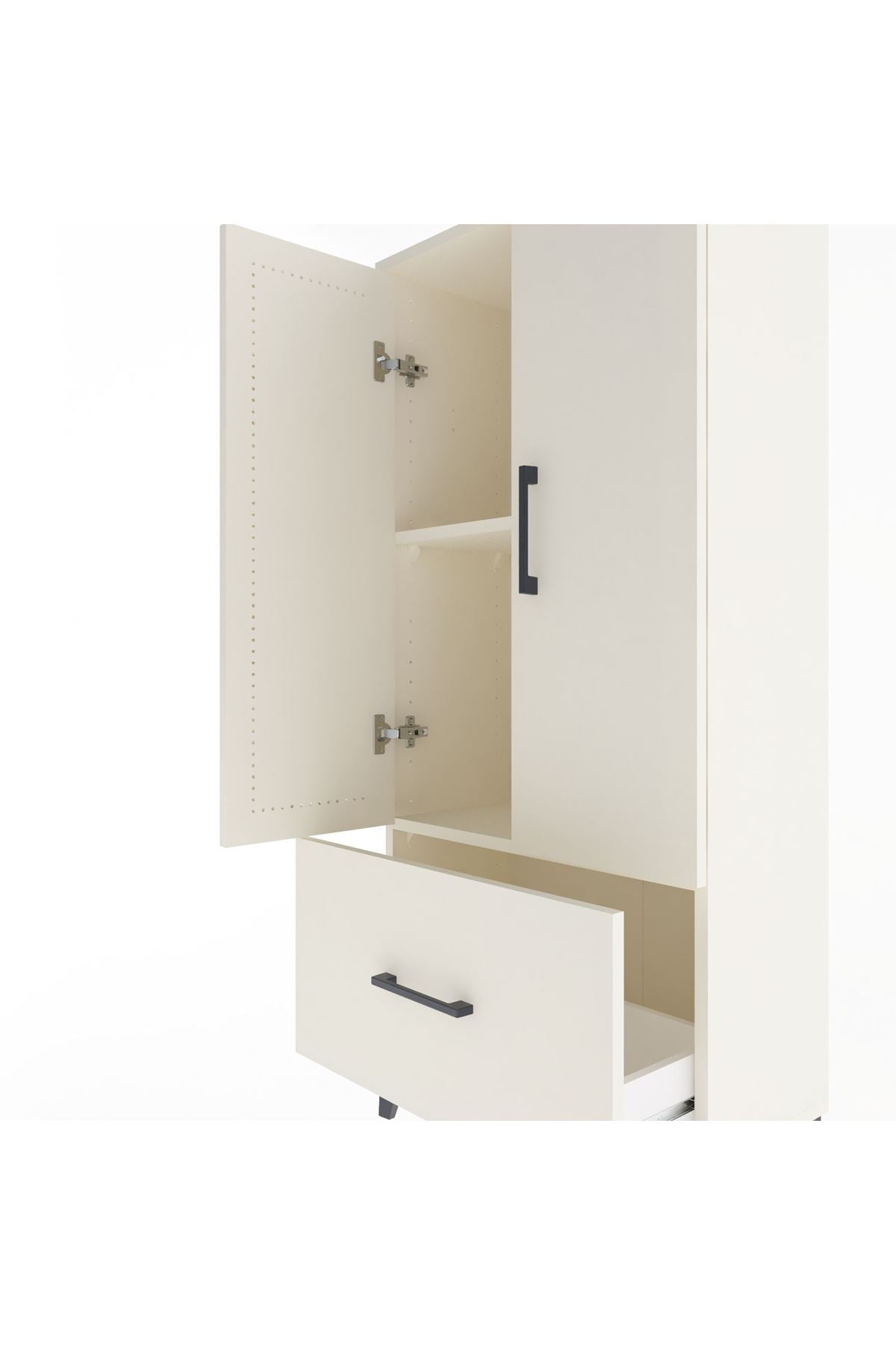Arges Dolap 2 Raflı Tek Çekmeceli 2 Kapaklı 60x30x134 - S17M068V1A