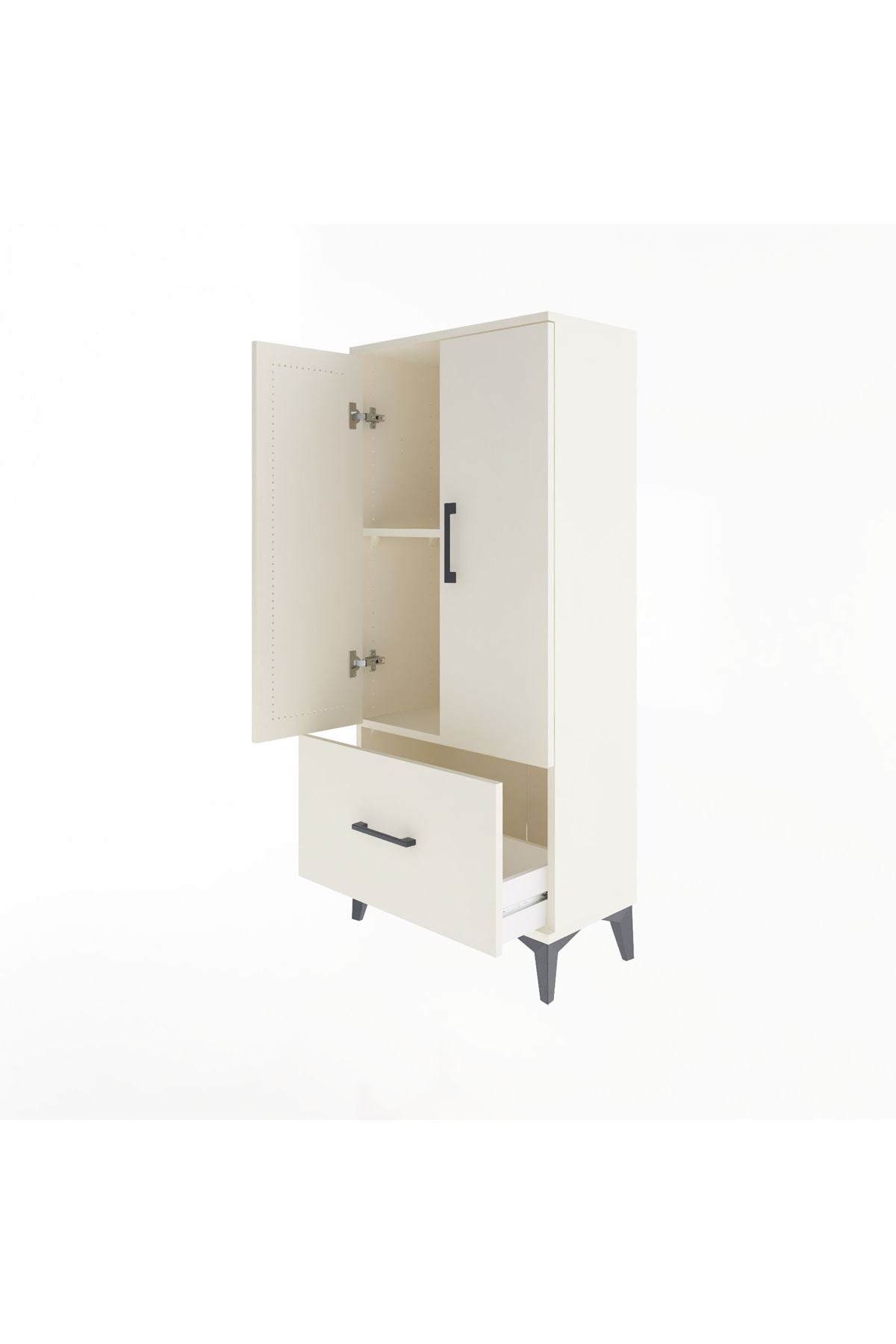 Arges Dolap 2 Raflı Tek Çekmeceli 2 Kapaklı 60x30x134 - S17M068V1A