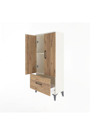 Arges Dolap 2 Raflı Tek Çekmeceli 2 Kapaklı 60x30x134 - S17M068V3A