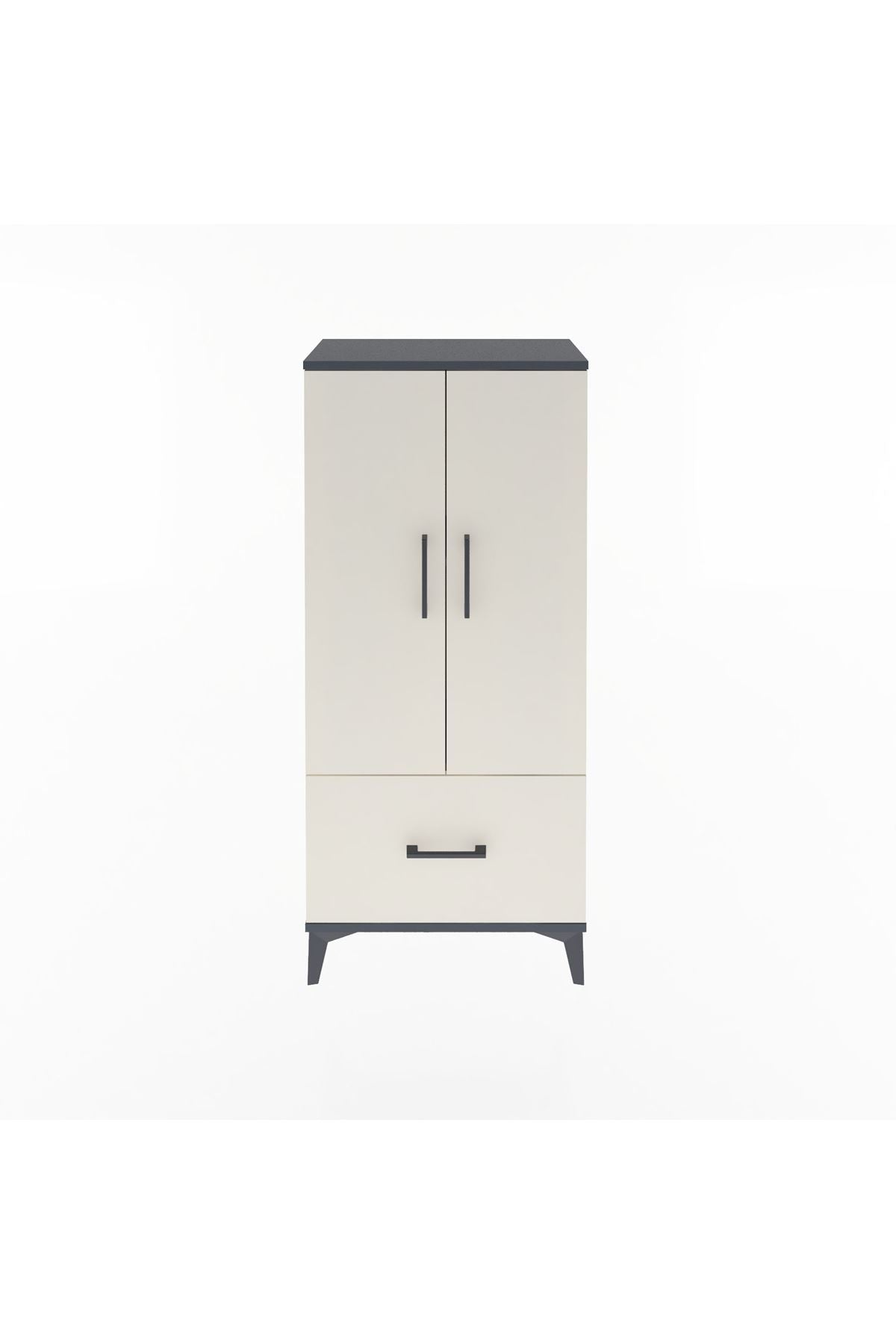Arges Dolap 2 Raflı Tek Çekmeceli 2 Kapaklı 60x30x134 - S17M068V4A