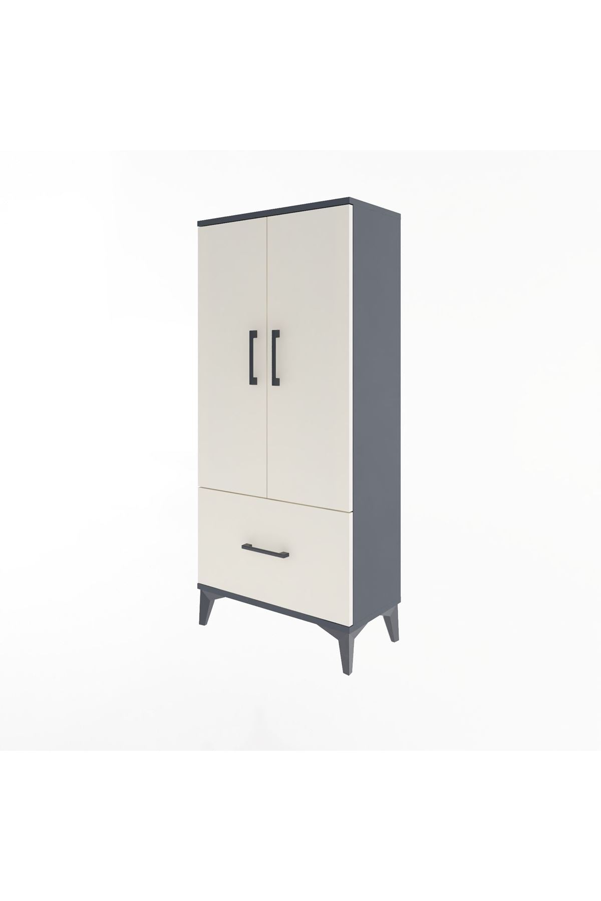 Arges Dolap 2 Raflı Tek Çekmeceli 2 Kapaklı 60x30x134 - S17M068V4A