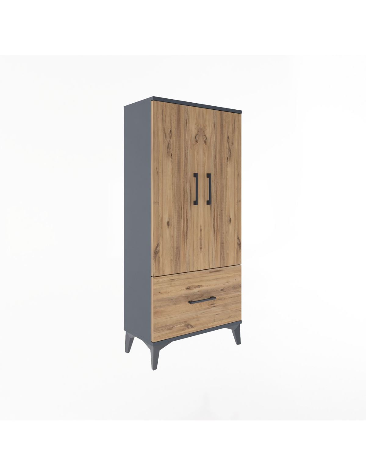 Arges Dolap 2 Raflı Tek Çekmeceli 2 Kapaklı 60x30x134 - S17M068V6A