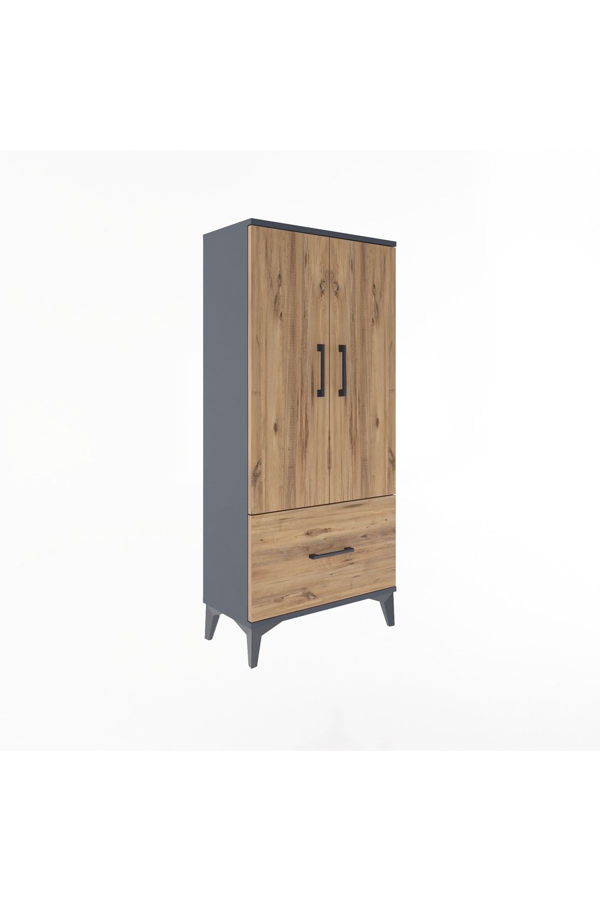 Arges Dolap 2 Raflı Tek Çekmeceli 2 Kapaklı 60x30x134 - S17M068V6A