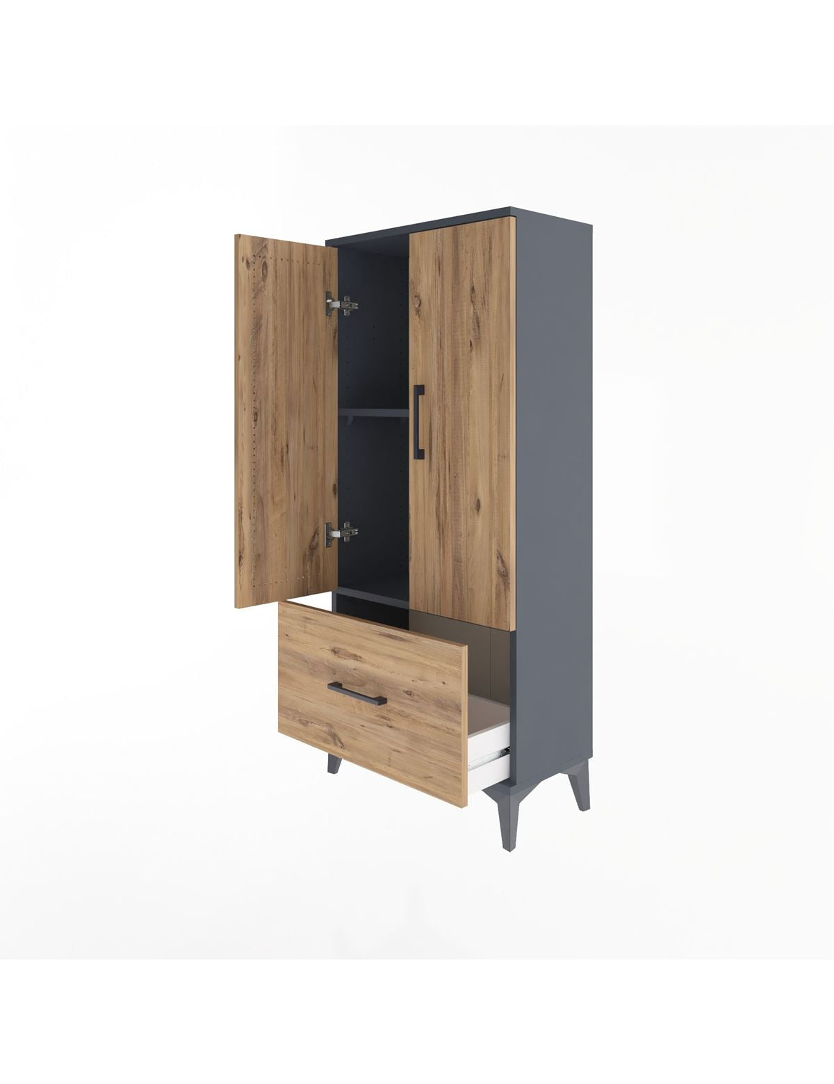 Arges Dolap 2 Raflı Tek Çekmeceli 2 Kapaklı 60x30x134 - S17M068V6A