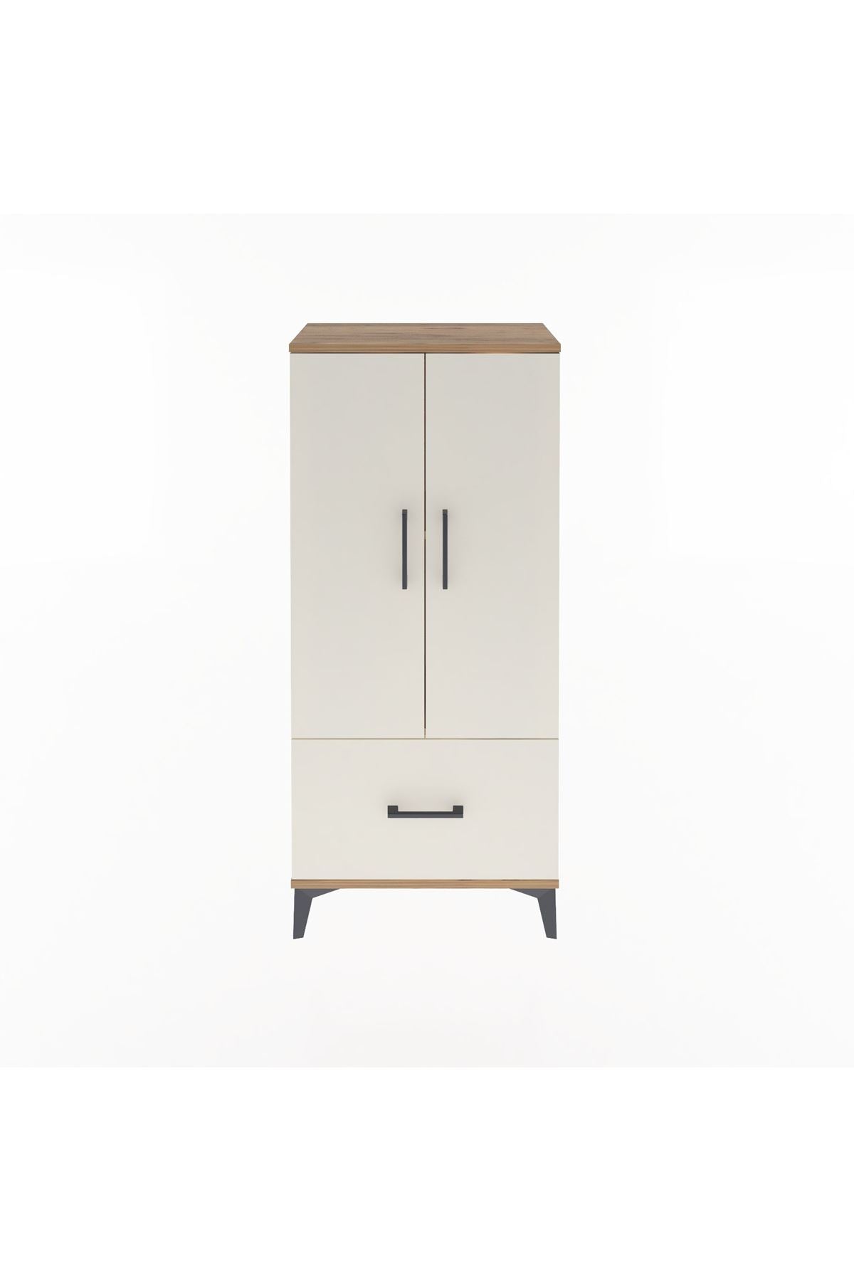 Arges Dolap 2 Raflı Tek Çekmeceli 2 Kapaklı 60x30x134 - S17M068V7A