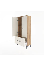 Arges Dolap 2 Raflı Tek Çekmeceli 2 Kapaklı 60x30x134 - S17M068V7A