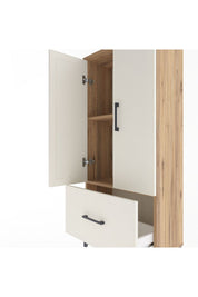 Arges Dolap 2 Raflı Tek Çekmeceli 2 Kapaklı 60x30x134 - S17M068V7A