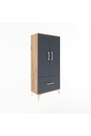 Arges Dolap 2 Raflı Tek Çekmeceli 2 Kapaklı 60x30x134 - S17M068V8A