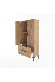 Arges Dolap 2 Raflı Tek Çekmeceli 2 Kapaklı 60x30x134 - S17M068V9A