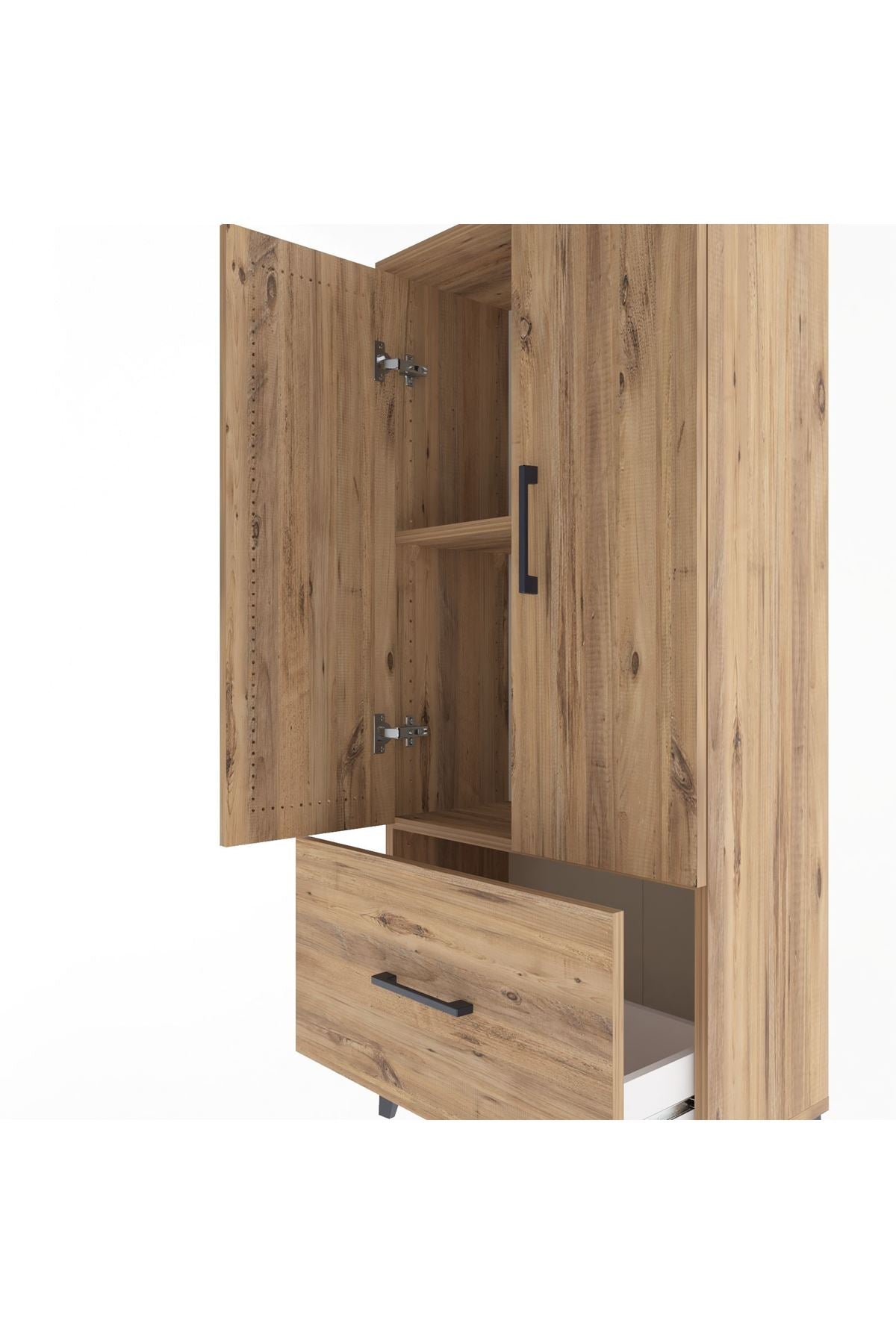 Arges Dolap 2 Raflı Tek Çekmeceli 2 Kapaklı 60x30x134 - S17M068V9A