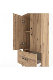 Arges Dolap 2 Raflı Tek Çekmeceli 2 Kapaklı 60x30x134 - S17M068V9A