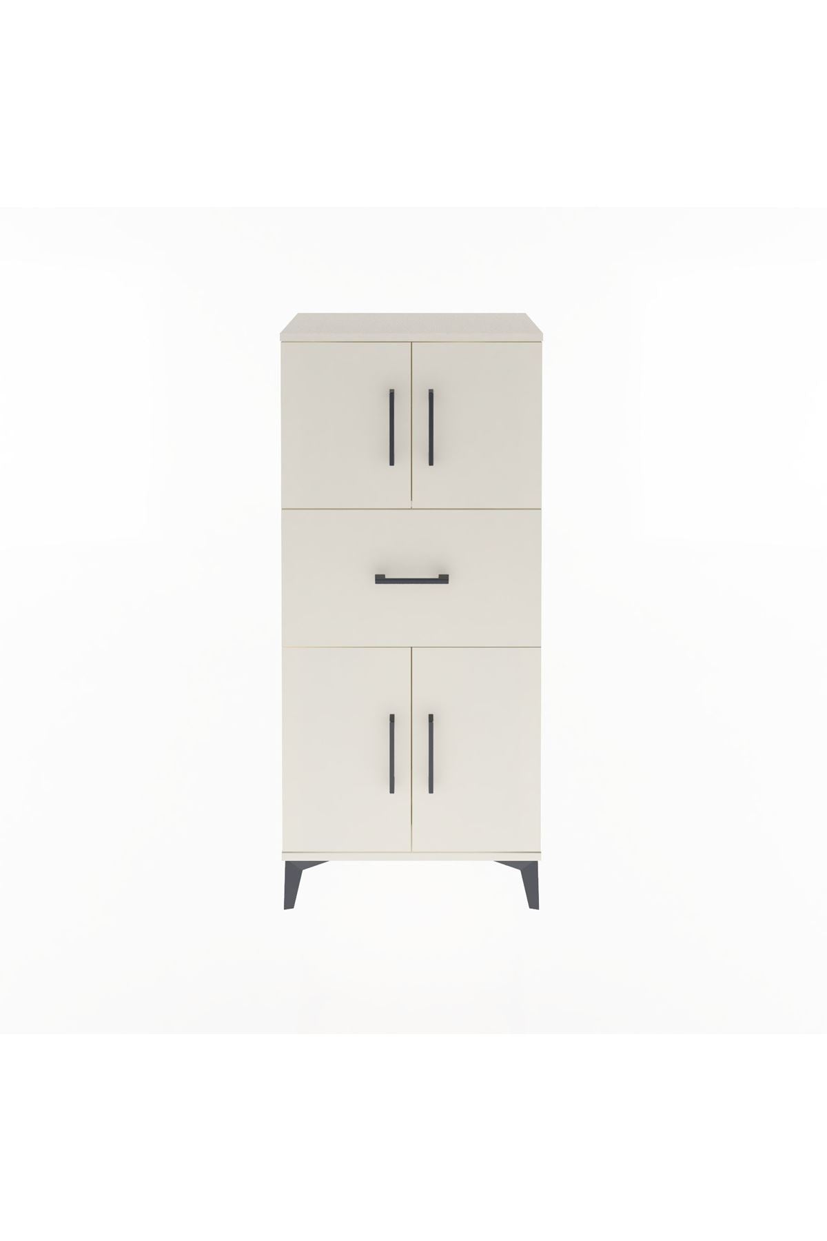 Arges Dolap Tek Raflı Tek Çekmeceli 4 Kapaklı 60x30x134 - S17M069V1A