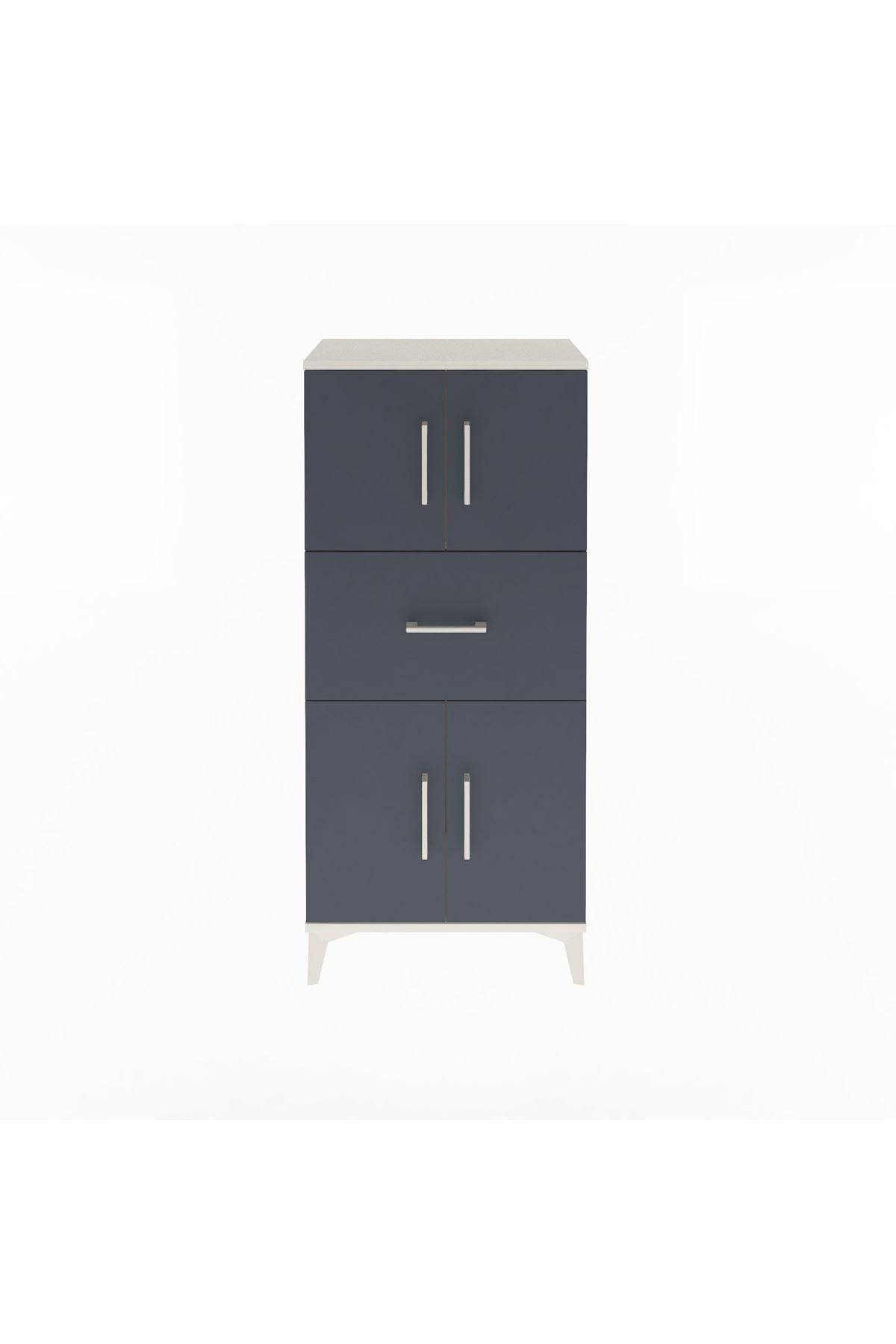 Arges Dolap Tek Raflı Tek Çekmeceli 4 Kapaklı 60x30x134 - S17M069V2A