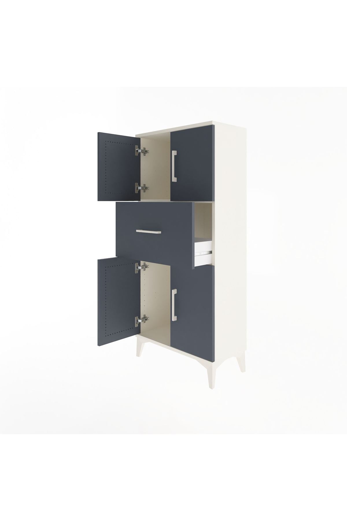 Arges Dolap Tek Raflı Tek Çekmeceli 4 Kapaklı 60x30x134 - S17M069V2A