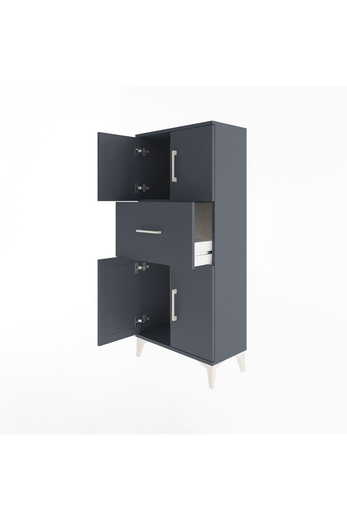 Arges Dolap Tek Raflı Tek Çekmeceli 4 Kapaklı 60x30x134 - S17M069V5A