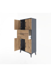 Arges Dolap Tek Raflı Tek Çekmeceli 4 Kapaklı 60x30x134 - S17M069V6A