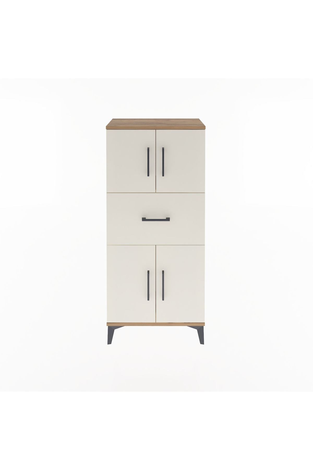Arges Dolap Tek Raflı Tek Çekmeceli 4 Kapaklı 60x30x134 - S17M069V7A