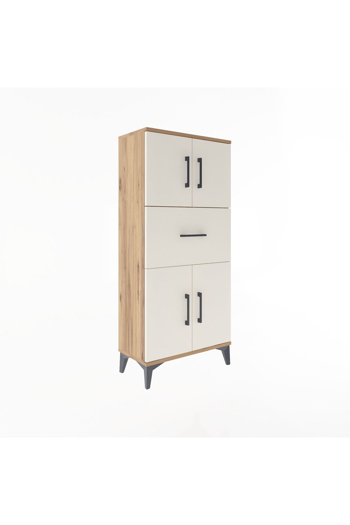 Arges Dolap Tek Raflı Tek Çekmeceli 4 Kapaklı 60x30x134 - S17M069V7A