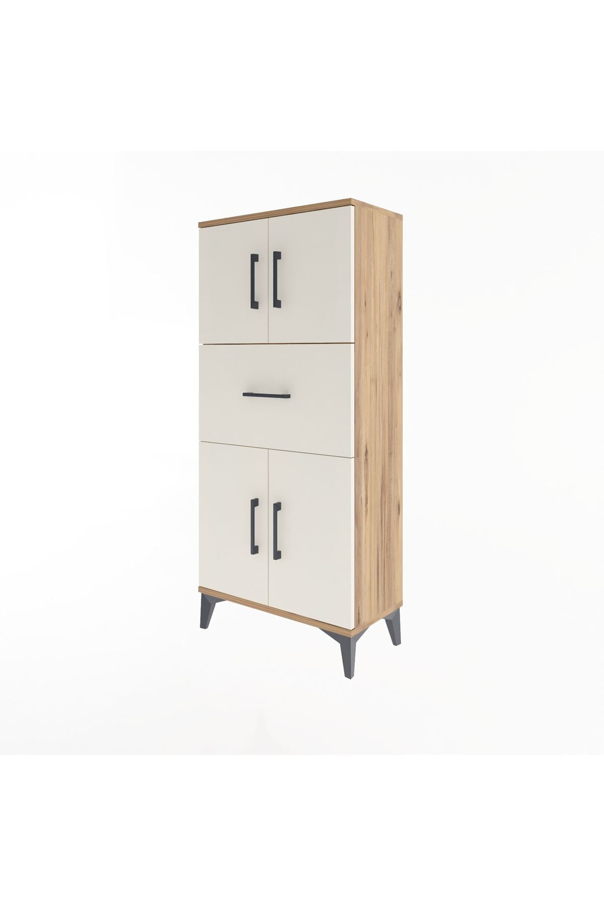 Arges Dolap Tek Raflı Tek Çekmeceli 4 Kapaklı 60x30x134 - S17M069V7A