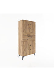 Arges Dolap Tek Raflı Tek Çekmeceli 4 Kapaklı 60x30x134 - S17M069V9A
