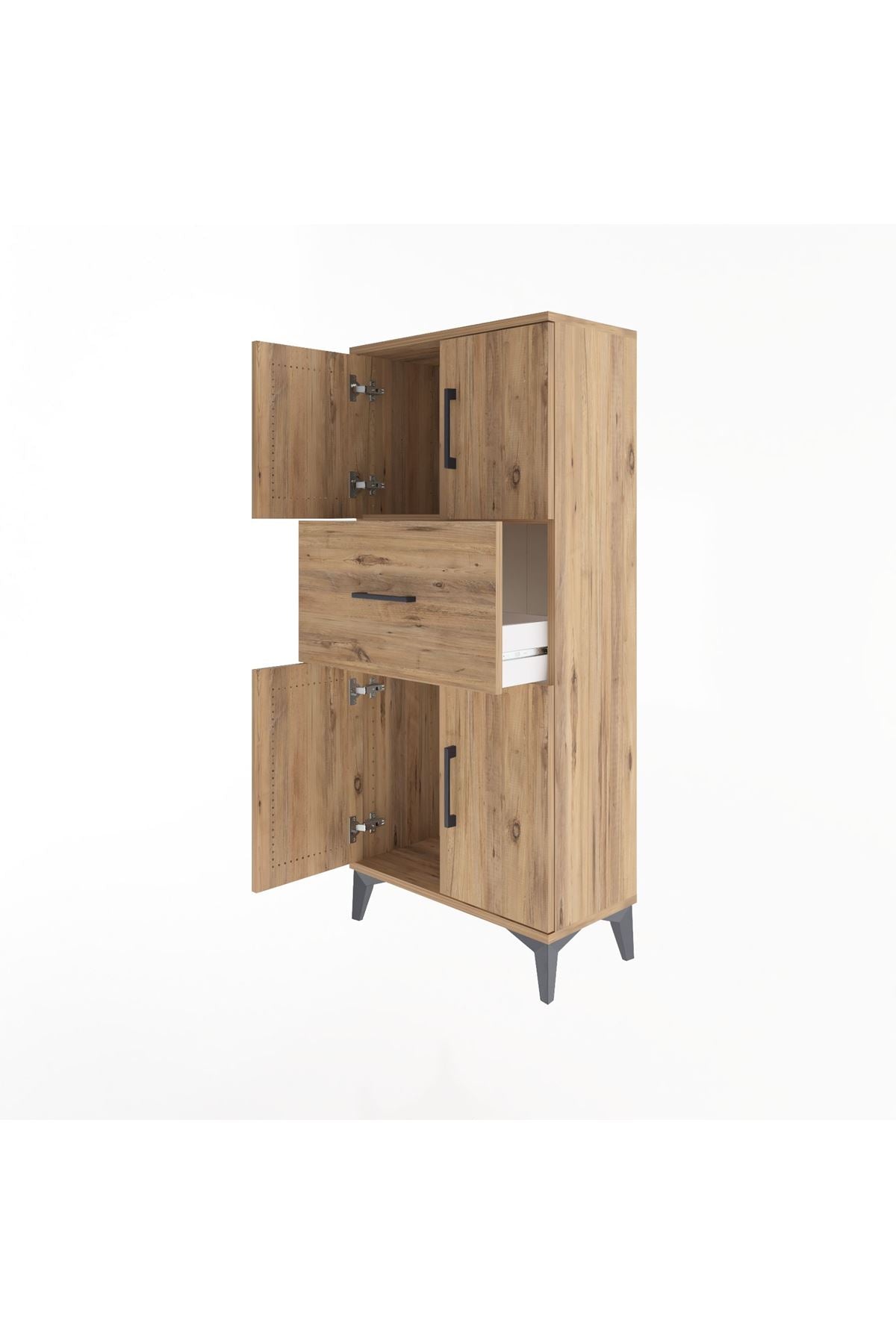 Arges Dolap Tek Raflı Tek Çekmeceli 4 Kapaklı 60x30x134 - S17M069V9A