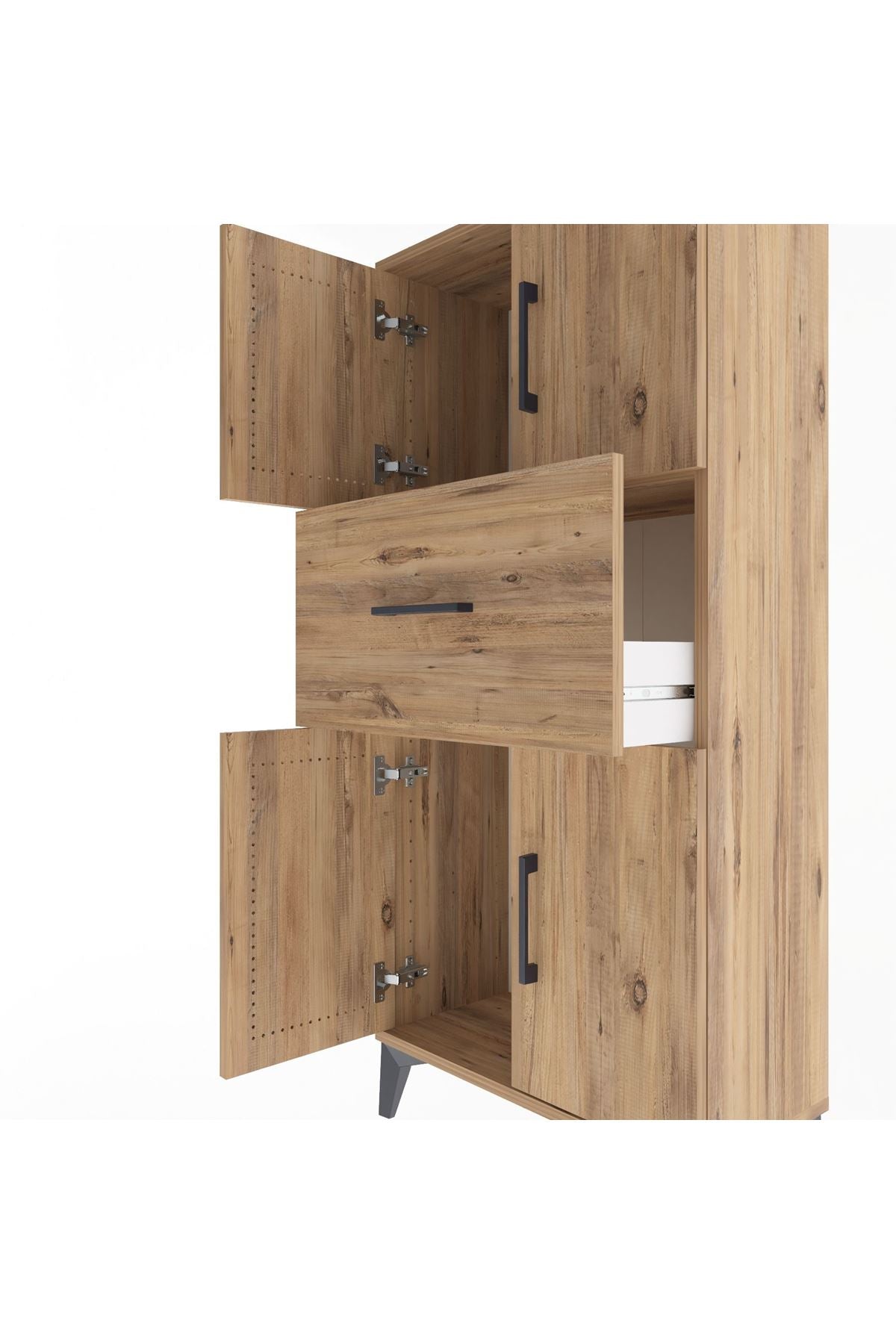 Arges Dolap Tek Raflı Tek Çekmeceli 4 Kapaklı 60x30x134 - S17M069V9A