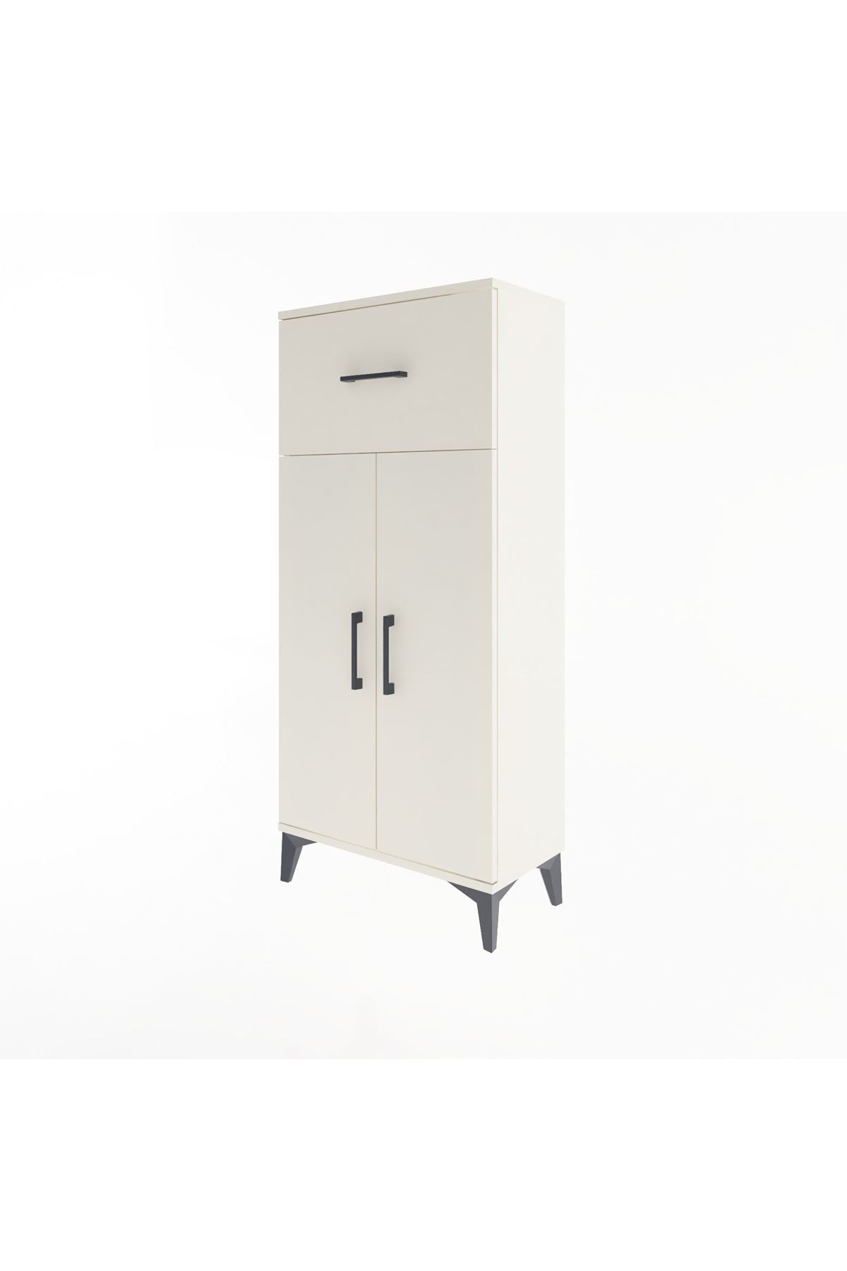 Arges Dolap 2 Raflı Tek Çekmeceli 2 Kapaklı 60x30x134 - S17M070V1A