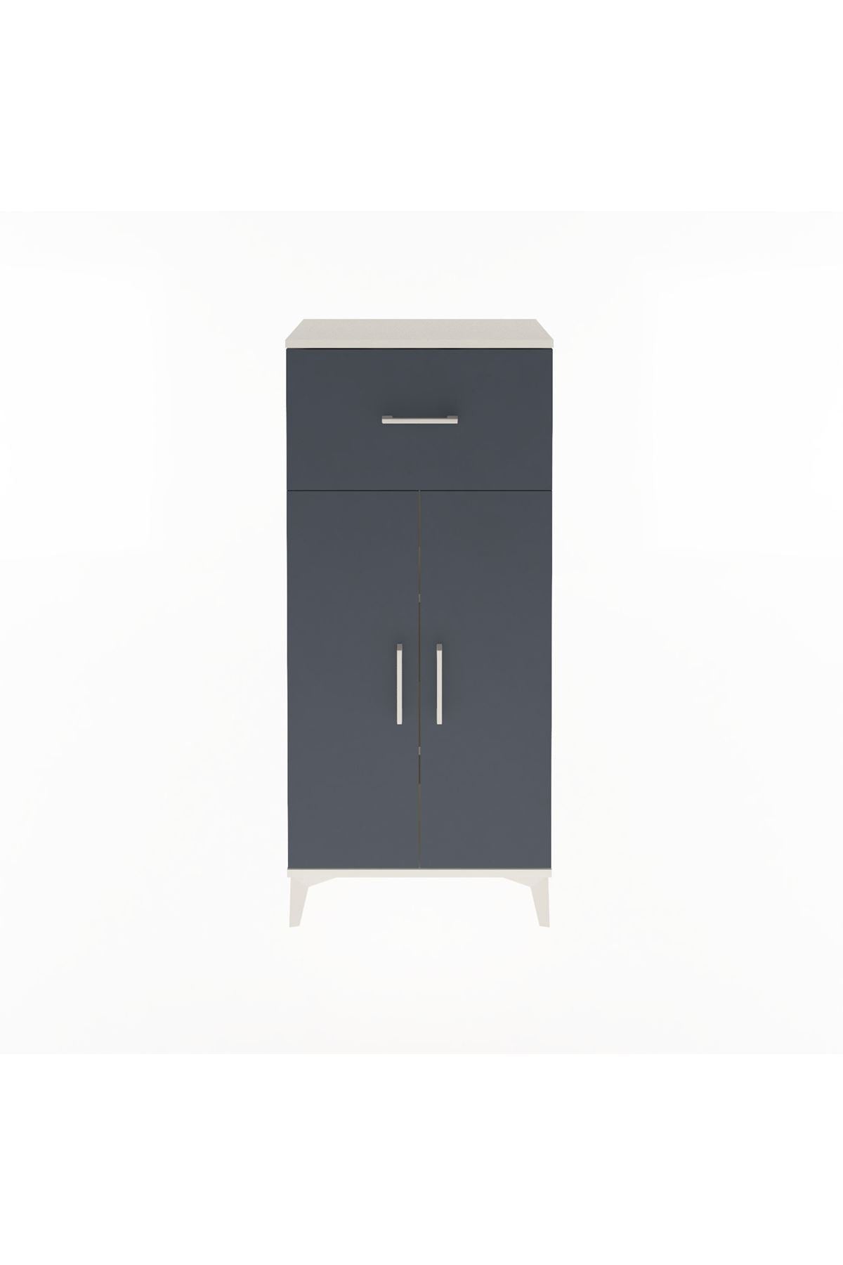 Arges Dolap 2 Raflı Tek Çekmeceli 2 Kapaklı 60x30x134 - S17M070V2A