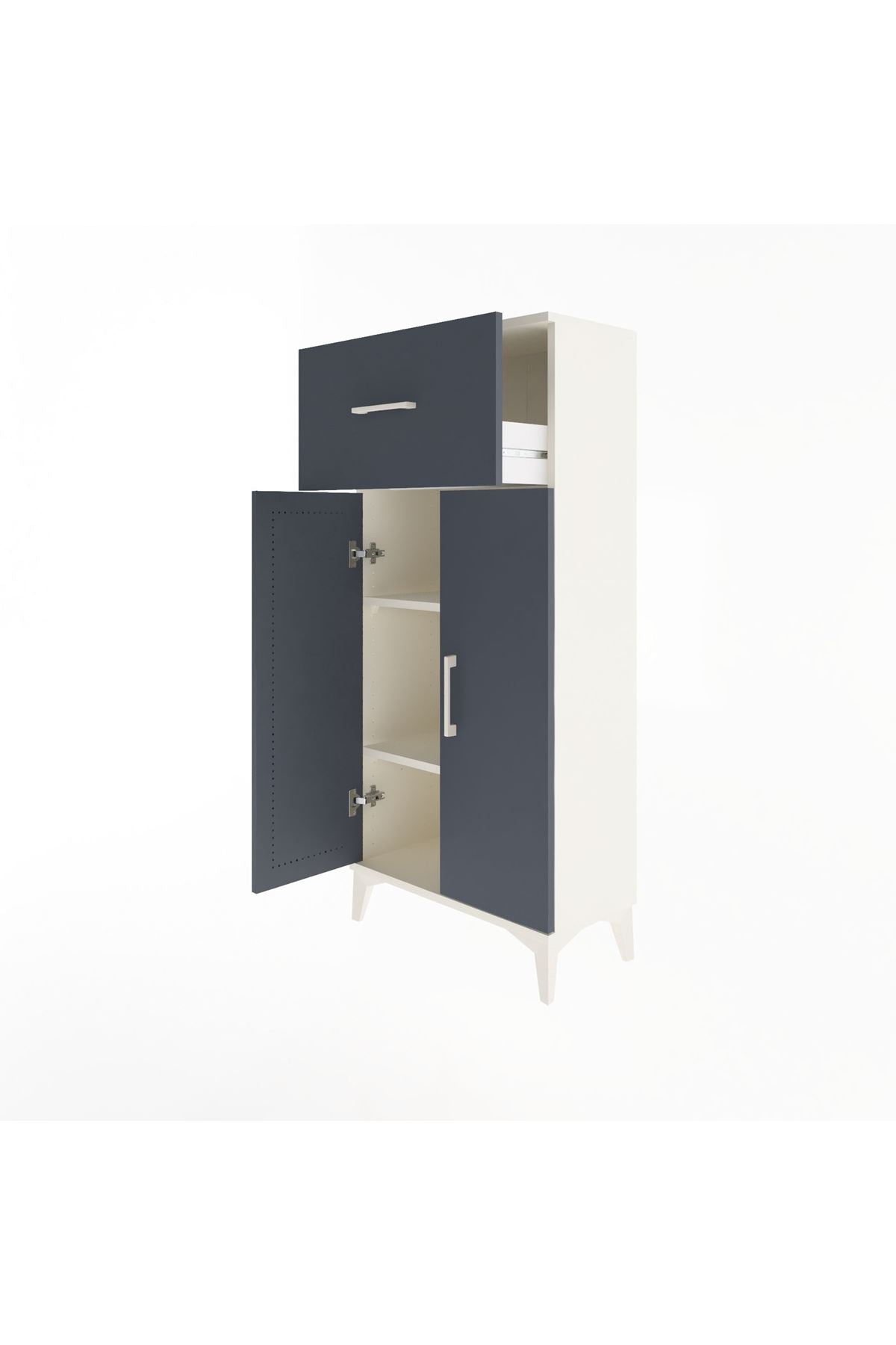 Arges Dolap 2 Raflı Tek Çekmeceli 2 Kapaklı 60x30x134 - S17M070V2A