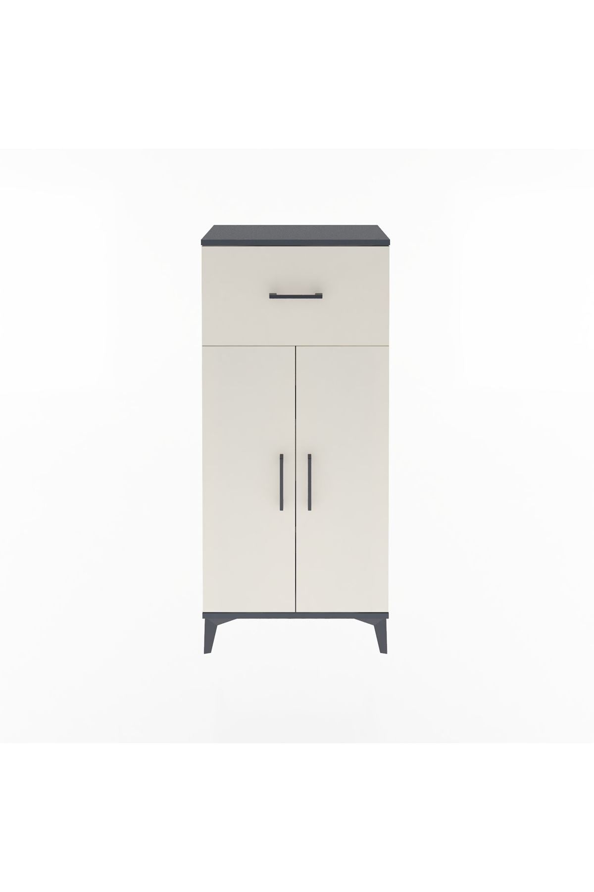 Arges Dolap 2 Raflı Tek Çekmeceli 2 Kapaklı 60x30x134 - S17M070V4A