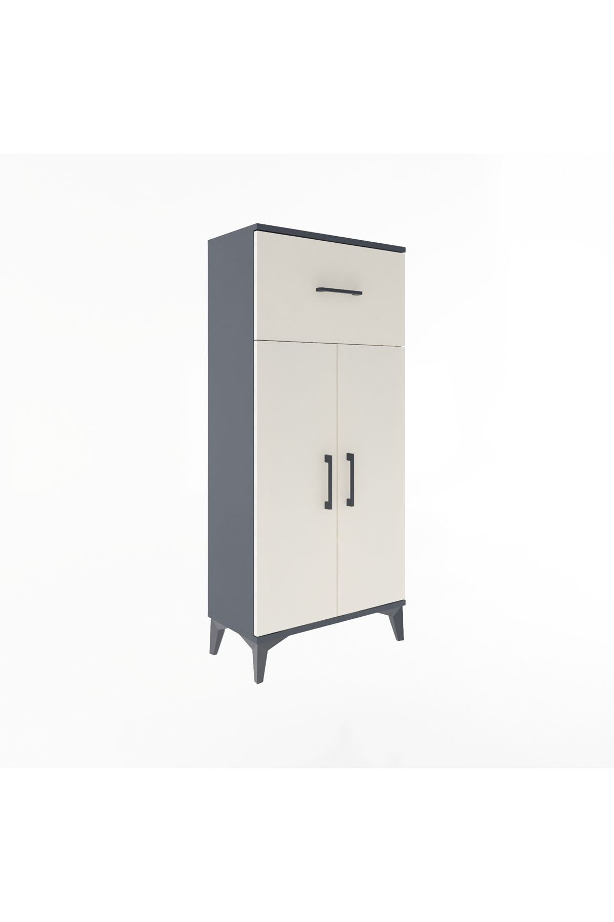 Arges Dolap 2 Raflı Tek Çekmeceli 2 Kapaklı 60x30x134 - S17M070V4A