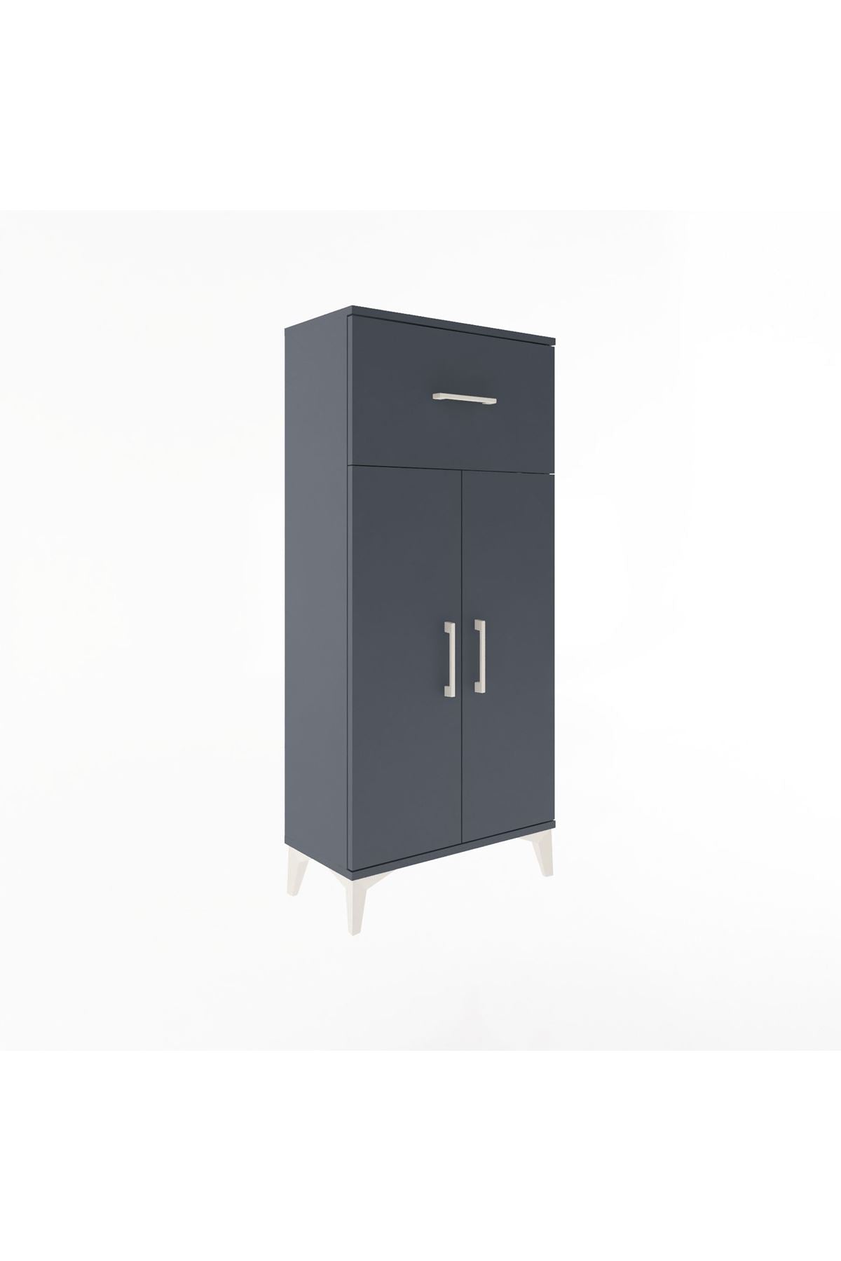 Arges Dolap 2 Raflı Tek Çekmeceli 2 Kapaklı 60x30x134 - S17M070V5A