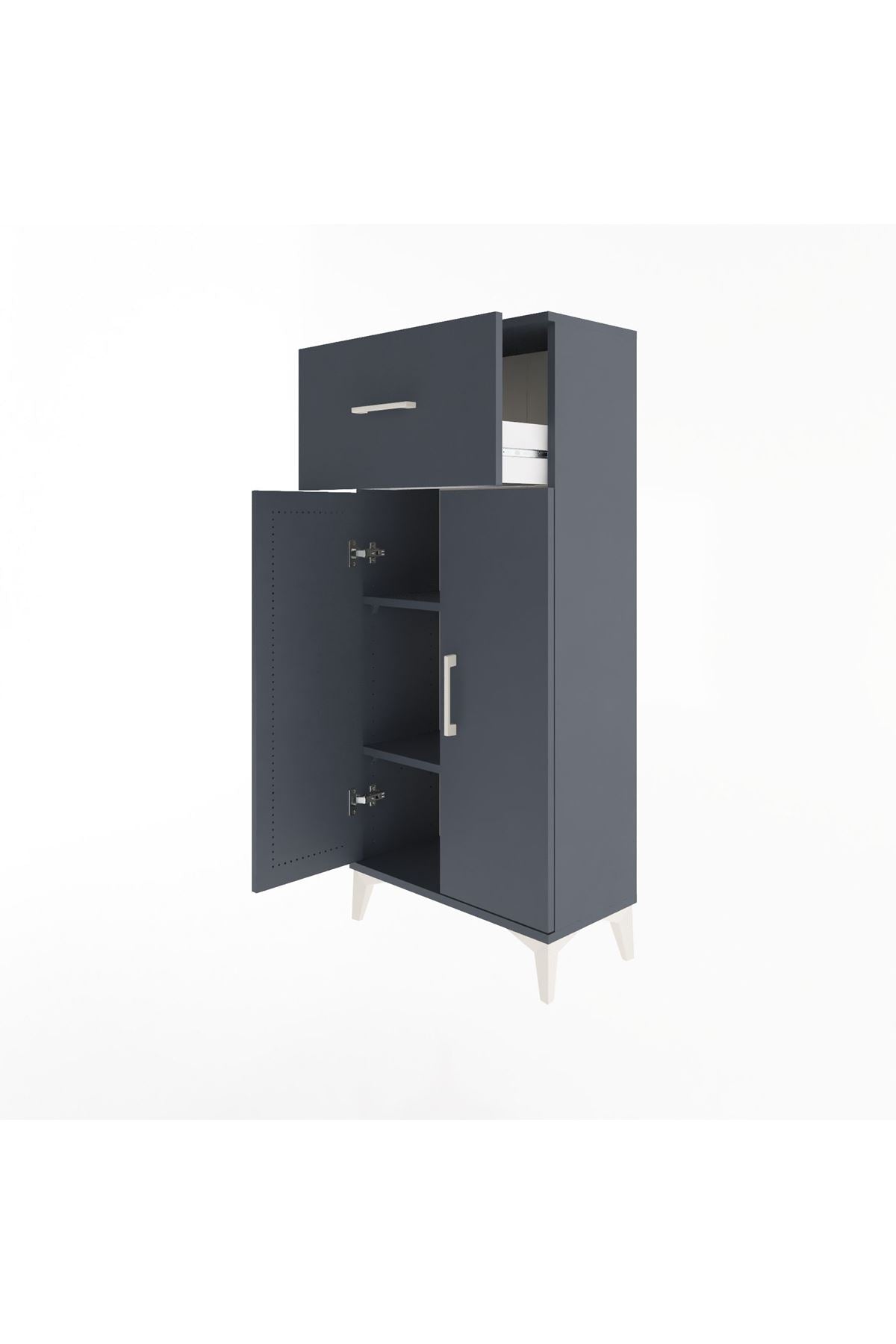 Arges Dolap 2 Raflı Tek Çekmeceli 2 Kapaklı 60x30x134 - S17M070V5A