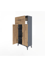 Arges Dolap 2 Raflı Tek Çekmeceli 2 Kapaklı 60x30x134 - S17M070V6A