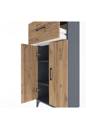 Arges Dolap 2 Raflı Tek Çekmeceli 2 Kapaklı 60x30x134 - S17M070V6A