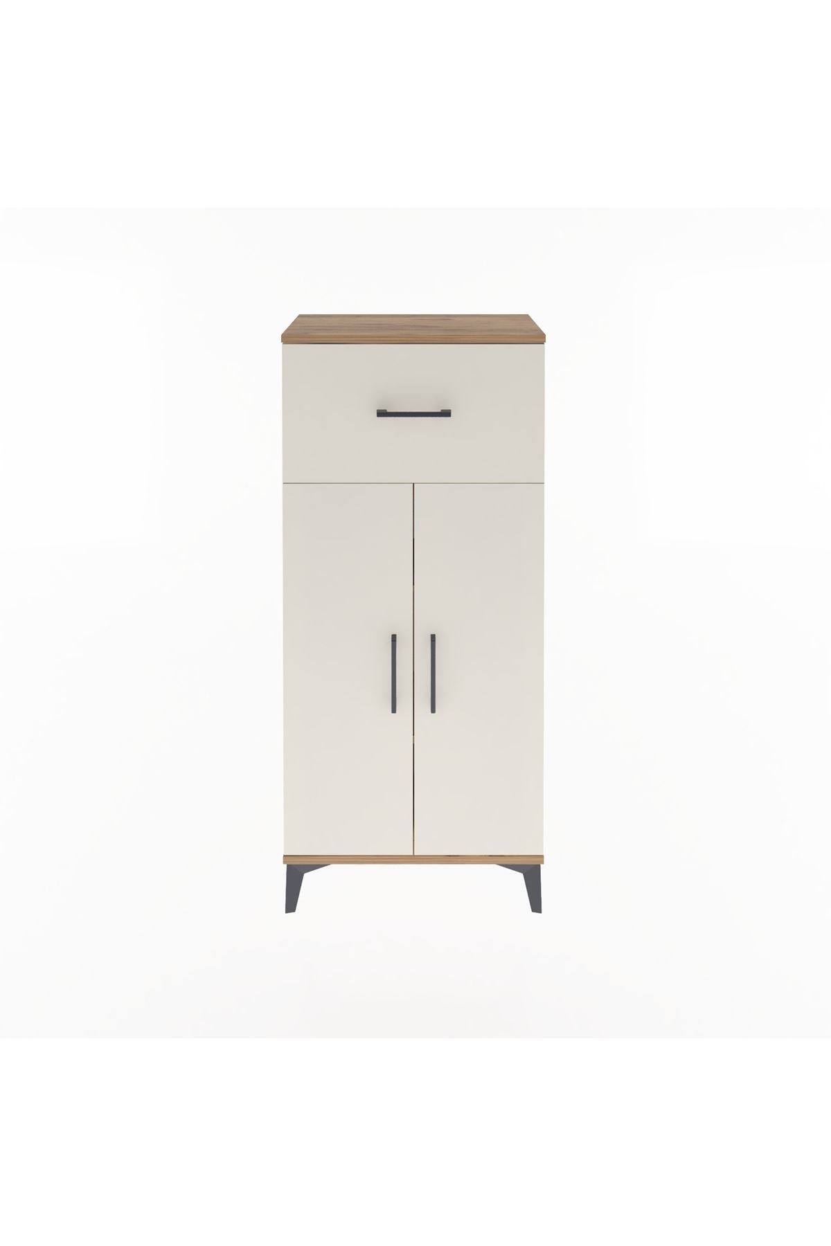 Arges Dolap 2 Raflı Tek Çekmeceli 2 Kapaklı 60x30x134 - S17M070V7A