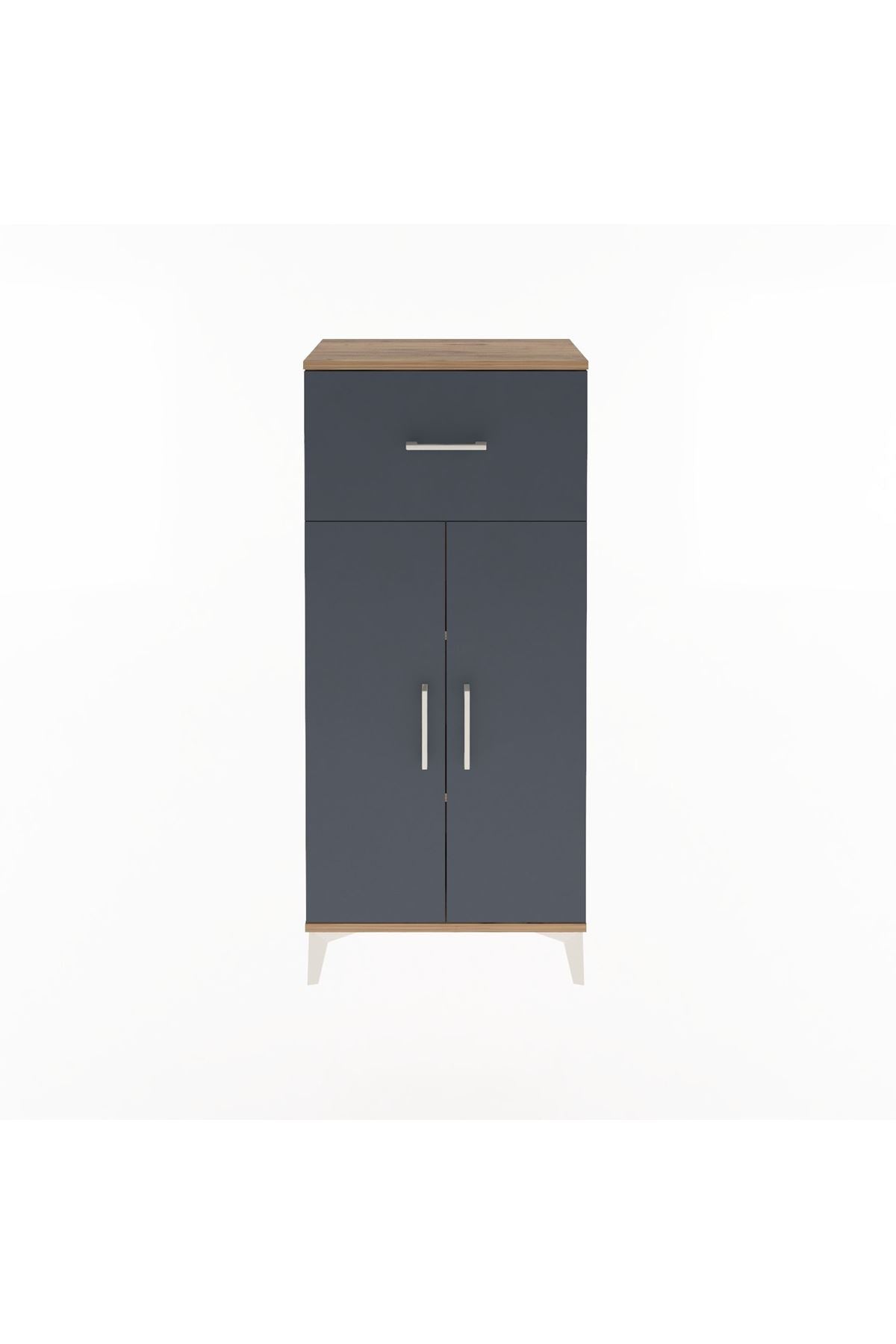 Arges Dolap 2 Raflı Tek Çekmeceli 2 Kapaklı 60x30x134 - S17M070V8A