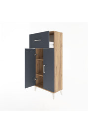 Arges Dolap 2 Raflı Tek Çekmeceli 2 Kapaklı 60x30x134 - S17M070V8A