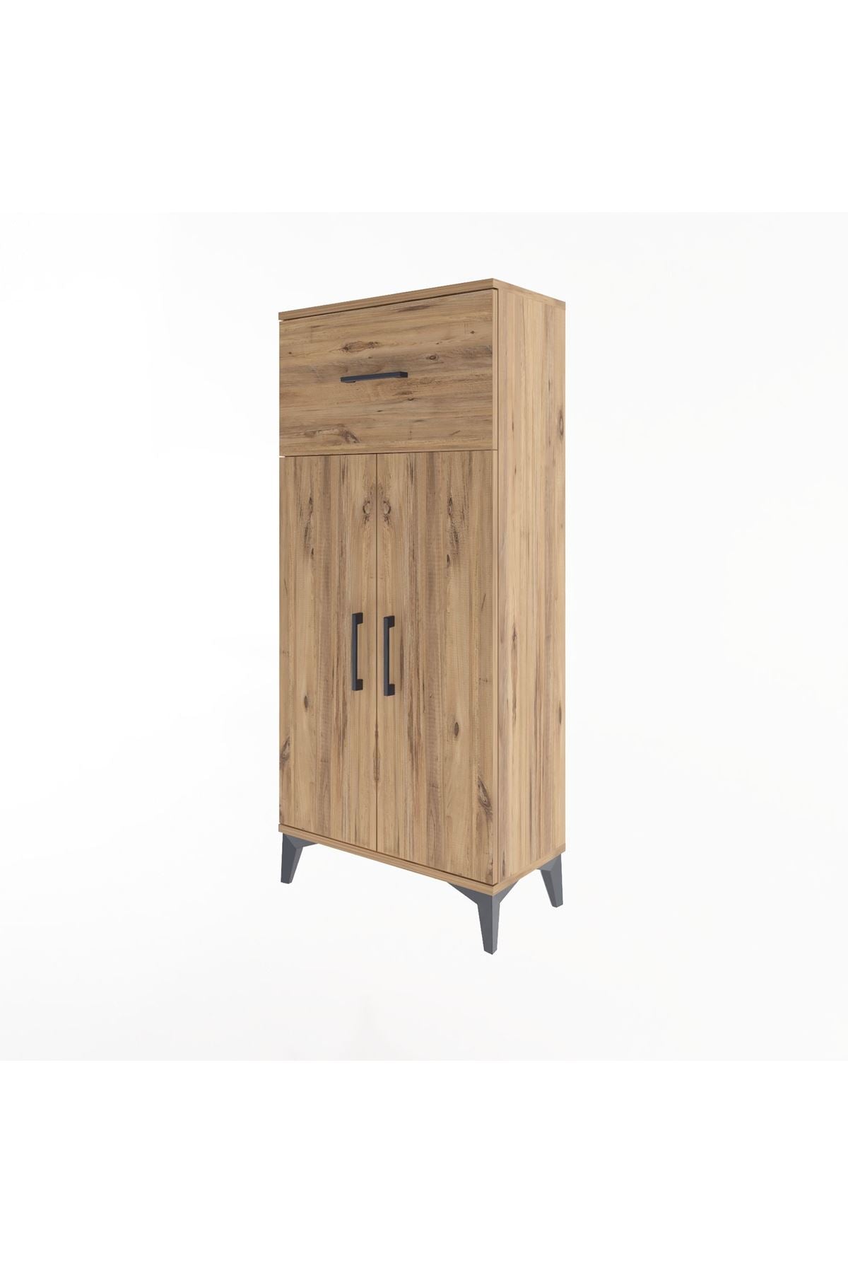 Arges Dolap 2 Raflı Tek Çekmeceli 2 Kapaklı 60x30x134 - S17M070V9A