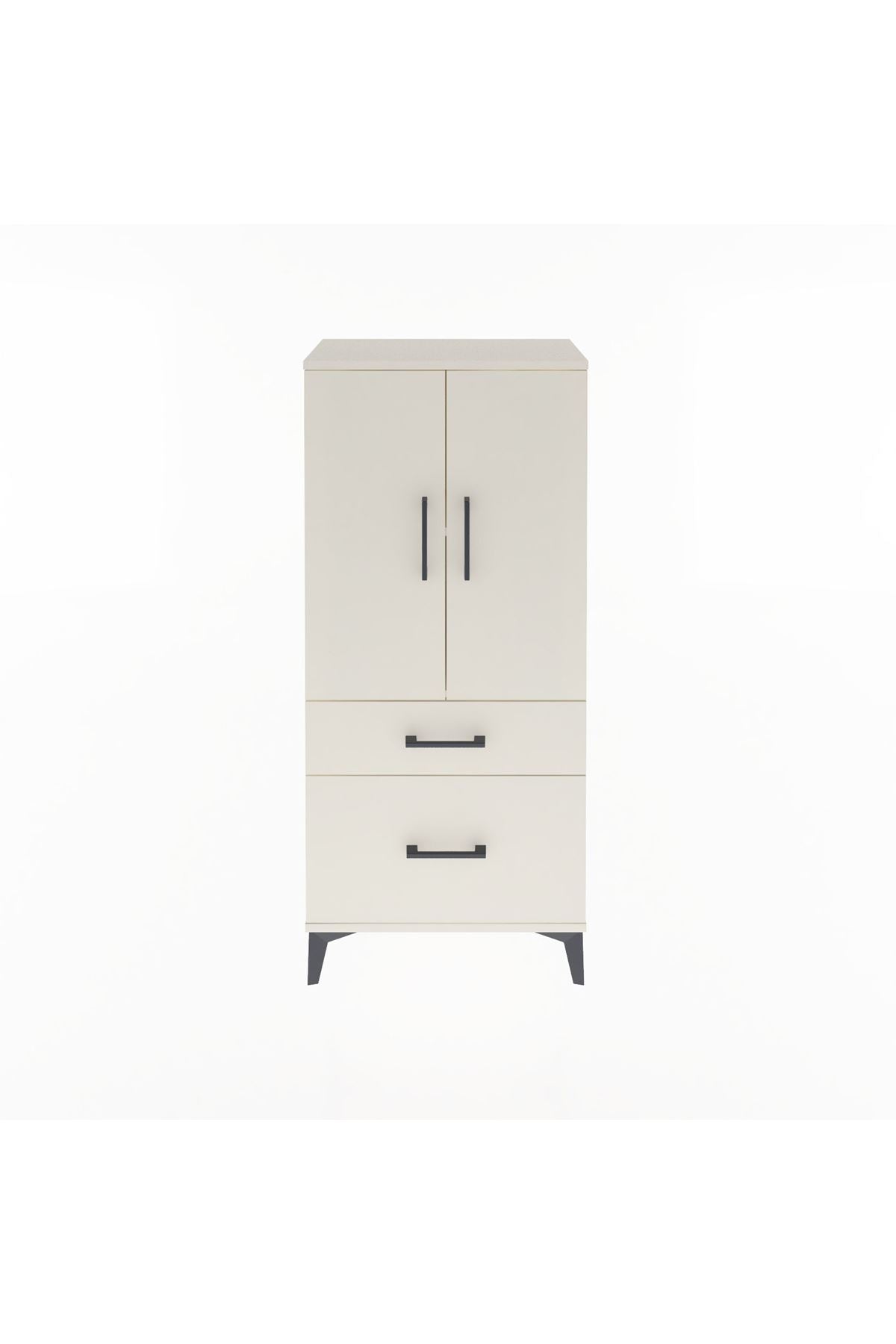 Arges Dolap 2 Raflı 2 Çekmeceli 2 Kapaklı 60x30x134 - S17M071V1A
