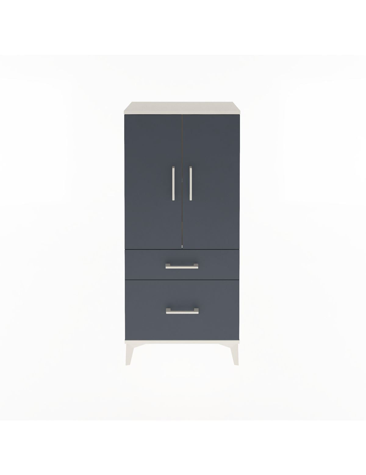 Arges Dolap 2 Raflı 2 Çekmeceli 2 Kapaklı 60x30x134 - S17M071V2A
