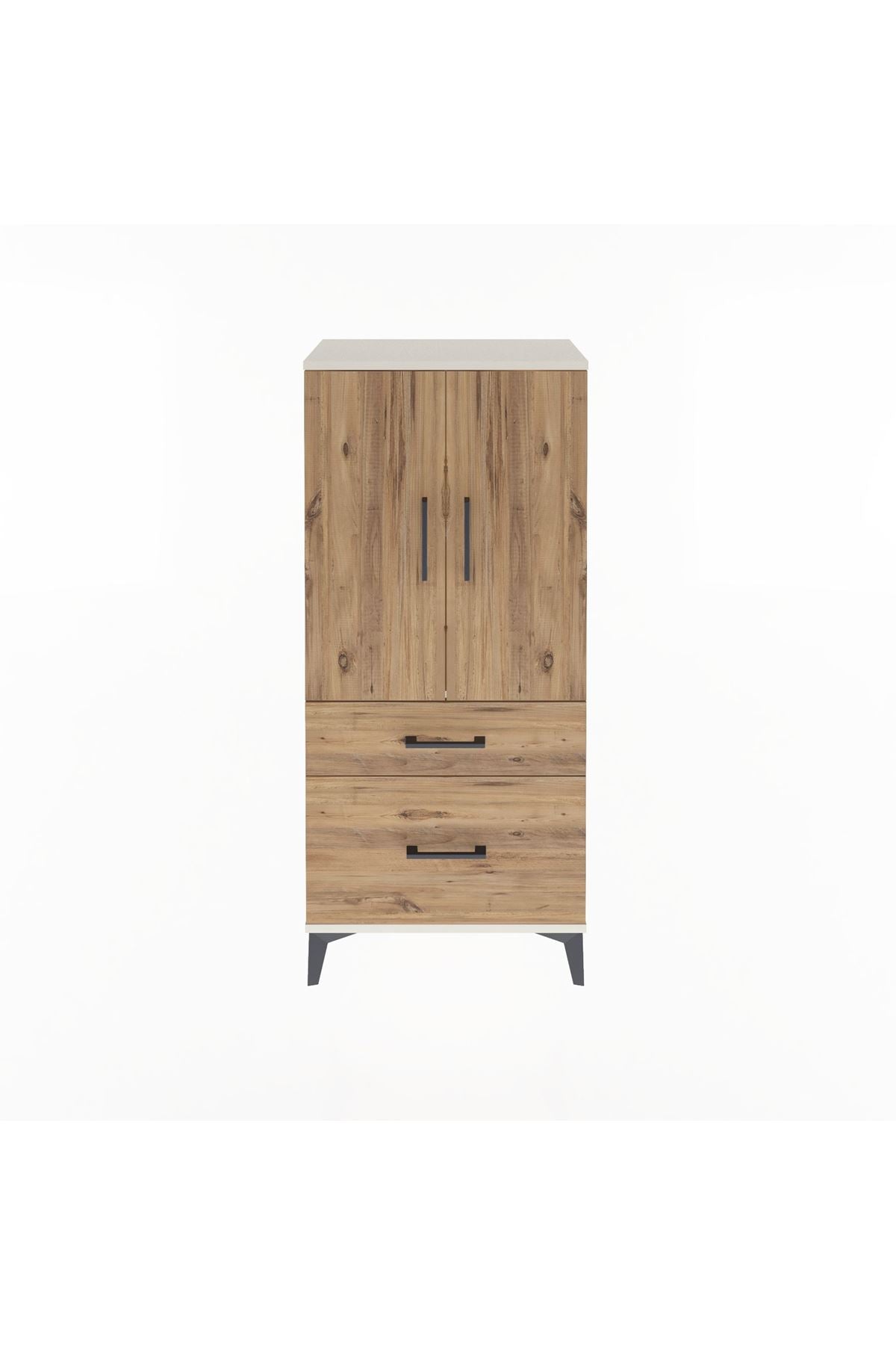 Arges Dolap 2 Raflı 2 Çekmeceli 2 Kapaklı 60x30x134 - S17M071V3A