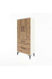 Arges Dolap 2 Raflı 2 Çekmeceli 2 Kapaklı 60x30x134 - S17M071V3A