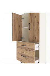 Arges Dolap 2 Raflı 2 Çekmeceli 2 Kapaklı 60x30x134 - S17M071V3A