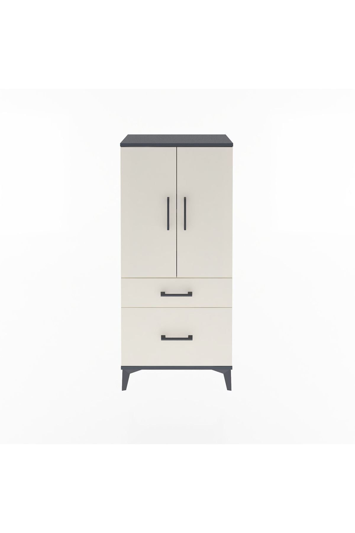 Arges Dolap 2 Raflı 2 Çekmeceli 2 Kapaklı 60x30x134 - S17M071V4A
