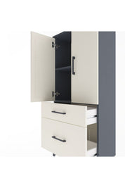 Arges Dolap 2 Raflı 2 Çekmeceli 2 Kapaklı 60x30x134 - S17M071V4A