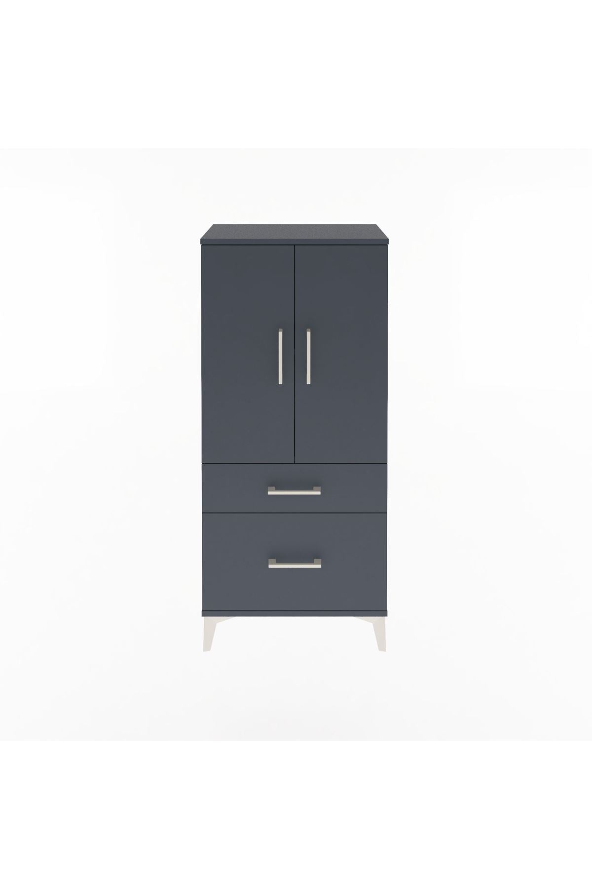Arges Dolap 2 Raflı 2 Çekmeceli 2 Kapaklı 60x30x134 - S17M071V5A