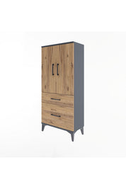 Arges Dolap 2 Raflı 2 Çekmeceli 2 Kapaklı 60x30x134 - S17M071V6A